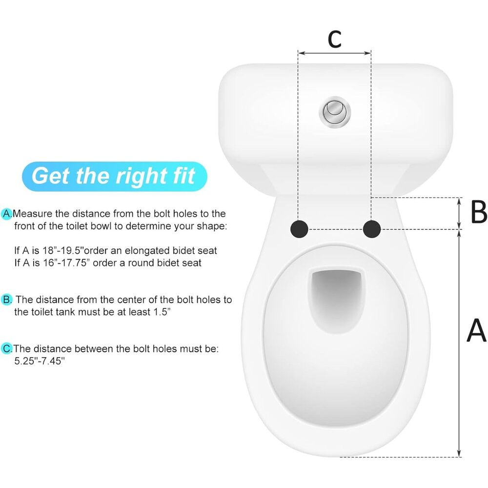 17” Round Non-Electric Bidet Toilet Seat Dual Nozzles Soft-Close White - Picture 5 of 10